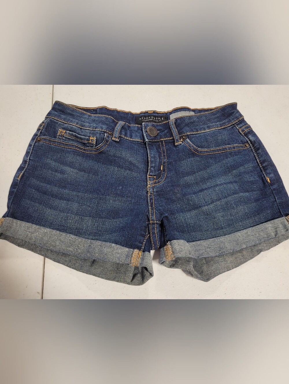 Aeropostale Dark Blue Denim Cuffed Women’s Shorts